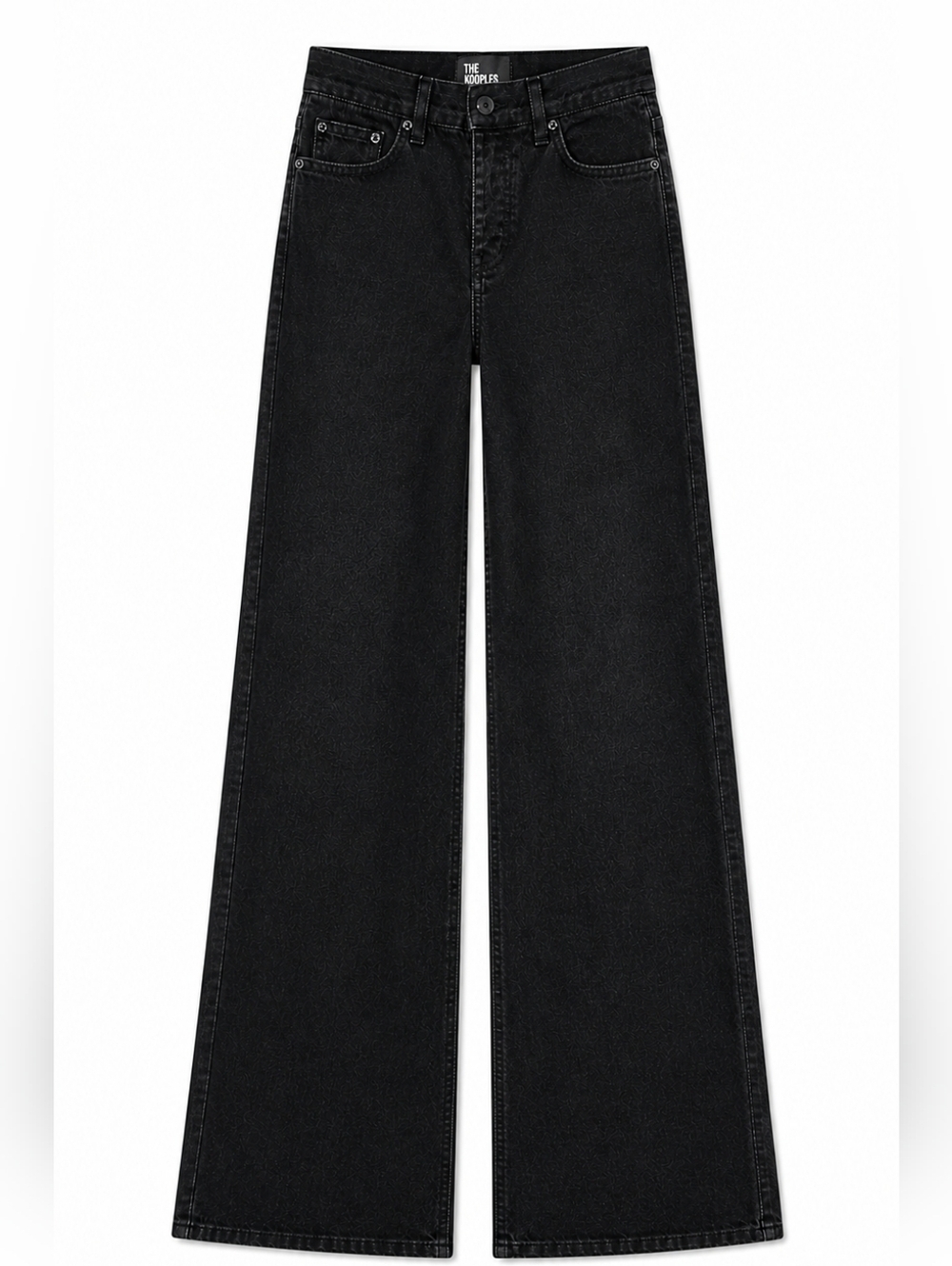 The Kooples NWT Black Wide Leg Designer Jeans Chic Parisian Denim 31
